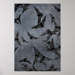 Affiche Bats In The Dark Cloudy Sky
