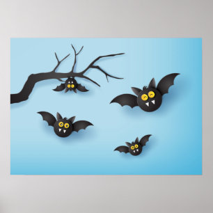 Affiche Bats Vampires coupés en papier