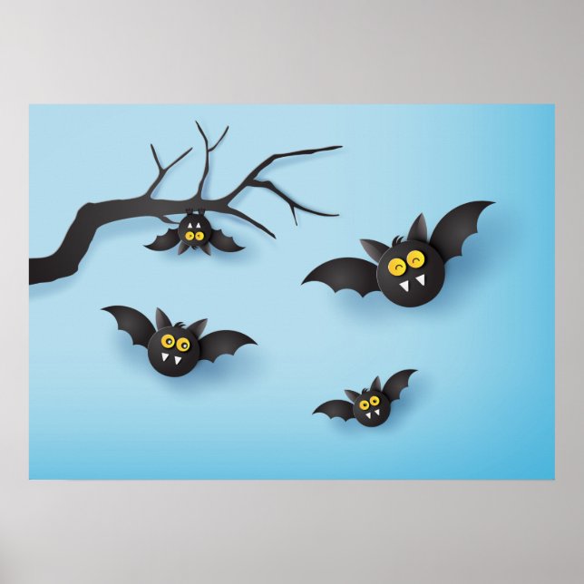 Affiche Bats Vampires coupés en papier (Devant)