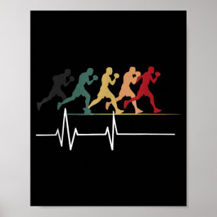 Affiche Battement de coeur de boxe Boxeur Amateur de boxe 