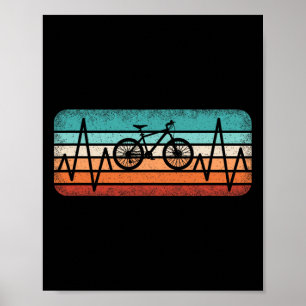 Affiche Battement de cœur de cyclisme Cycliste de vélo Vél