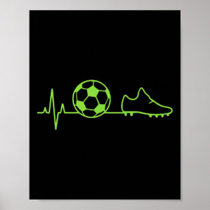 Affiche Battement de coeur de football Ll et graphique de 