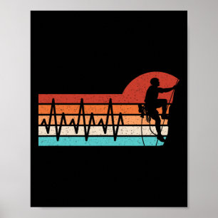 Affiche Battement de coeur d'escalade Montée rétro Drôle d