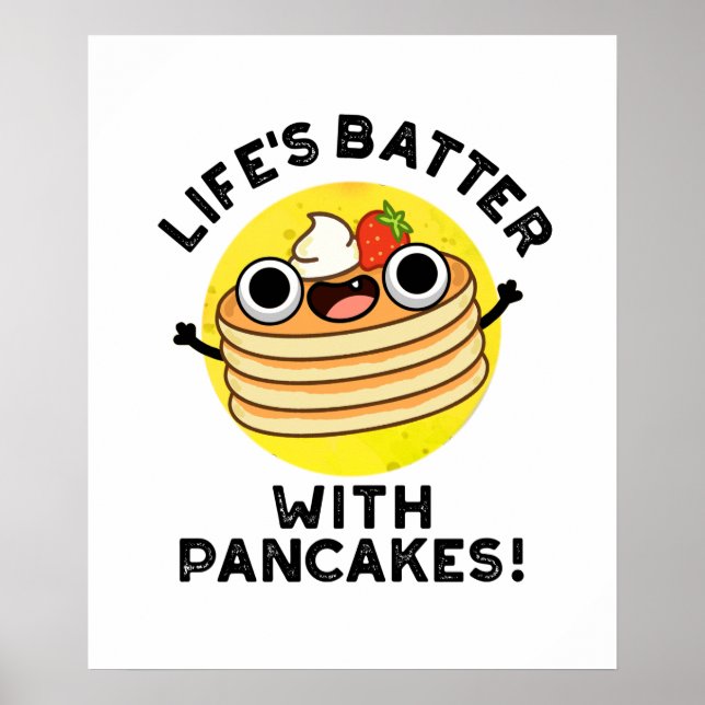 Affiche Batter la vie avec des crêpes amusant jeu de nourr (Devant)