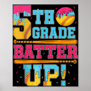 Affiche Batterie de 5e année sur base-ball de baseball de