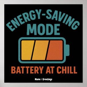 Affiche Batterie en mode économie d'énergie à Chill Retro