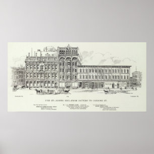 Affiche Batterie et Sansome de côté nord de pin