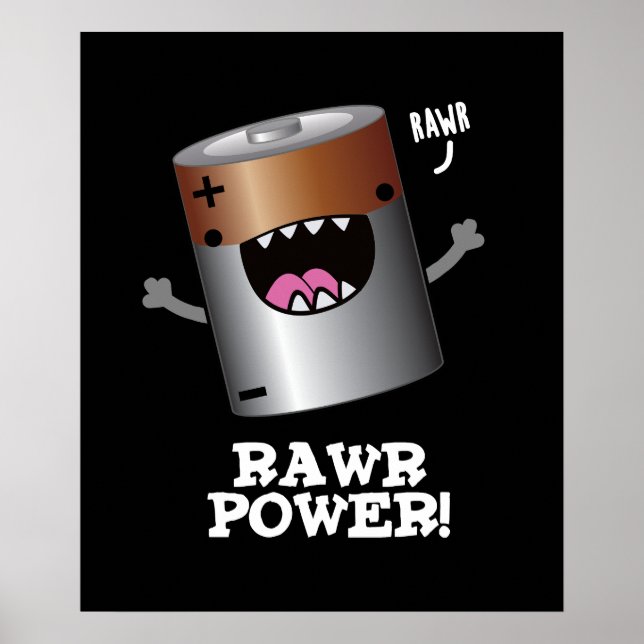 Affiche Batterie Rawy Power Funny Pun Dark BG (Devant)