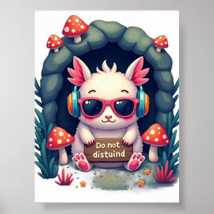 Affiche Batterie sociale d'introverti vide casque annulant