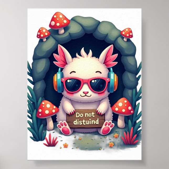 Affiche Batterie sociale d'introverti vide casque annulant (Devant)