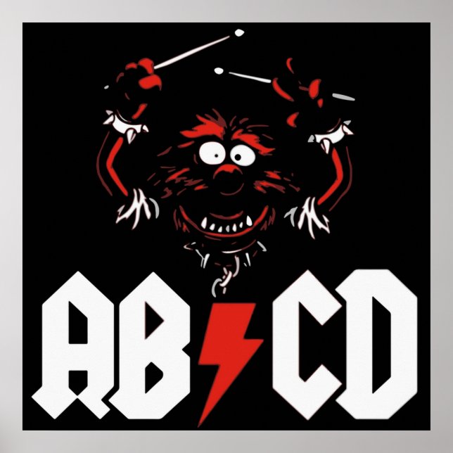 Affiche Batteur animal ACDC (Devant)