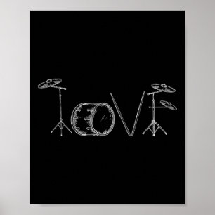 Affiche Batteurs d'amour Joyeuse Saint-Valentin Batteur Mu