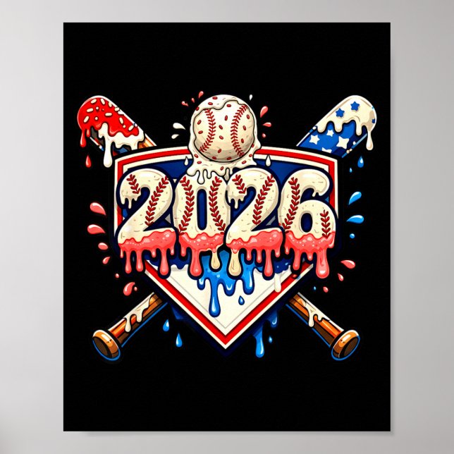 Affiche Batteurs de baseball 2026 Drip Glace Pour Garçons  (Devant)