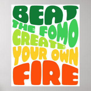 Affiche Battez la forme - typographie rouge verdâtre