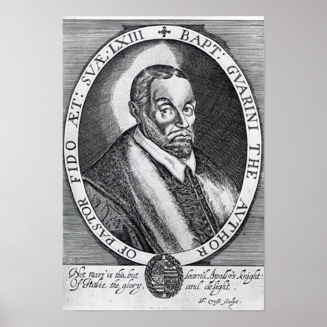 Affiche Battista Guarini, frontispice à 'Il Pastor (Devant)