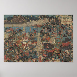 Affiche Battle of Kawanakajima by Yoshitora
