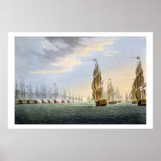 Affiche Battle of the Nile, août 1st 1798, gravée par T