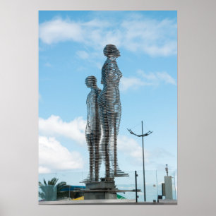 Affiche Batumi en Géorgie. Statue d'Ali et de Nino