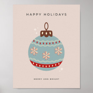 Affiche Bauble de Noël rétro Vintage