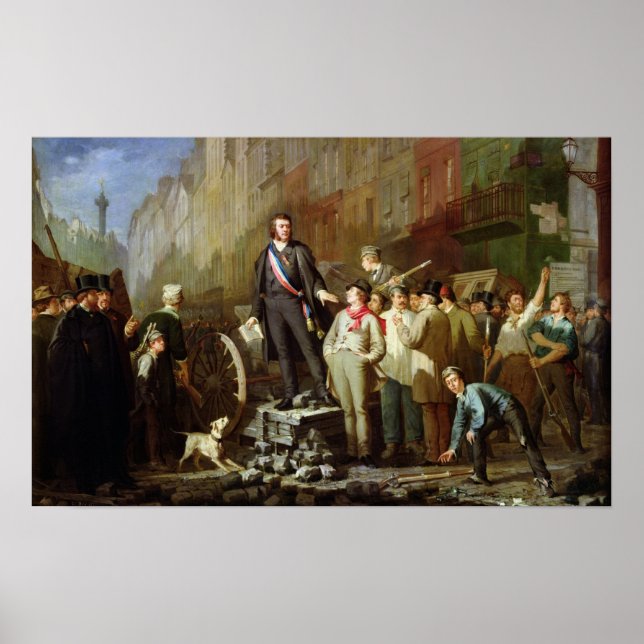 Affiche Baudin sur la Barricade de Faubourg (Devant)