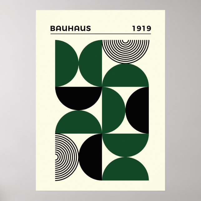 Affiche Bauhaus 1919 Geometric Circles Print, home decor (Devant)