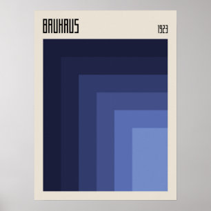 Affiche Bauhaus 1923 Conception rétro Couleurs bleues