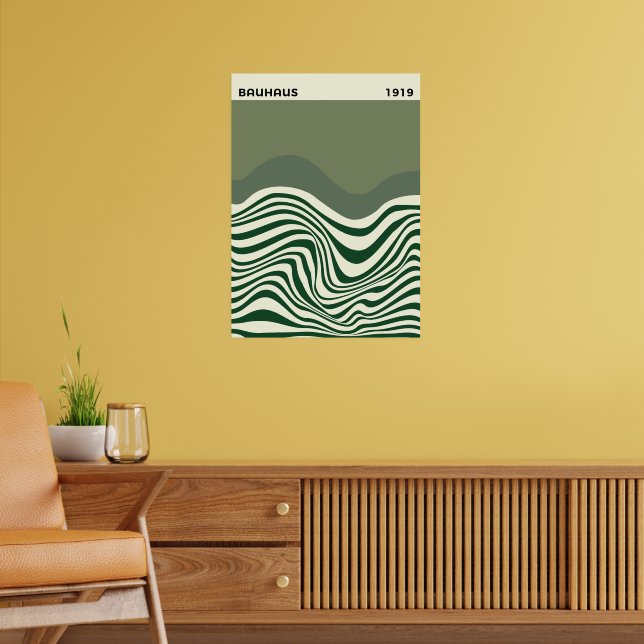 Affiche Bauhaus Abstract Wave Wall Art, home decor, (Salon 2)