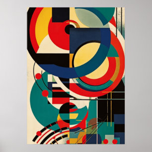 Affiche bauhaus, bauhaus design, design moderne, géométriq