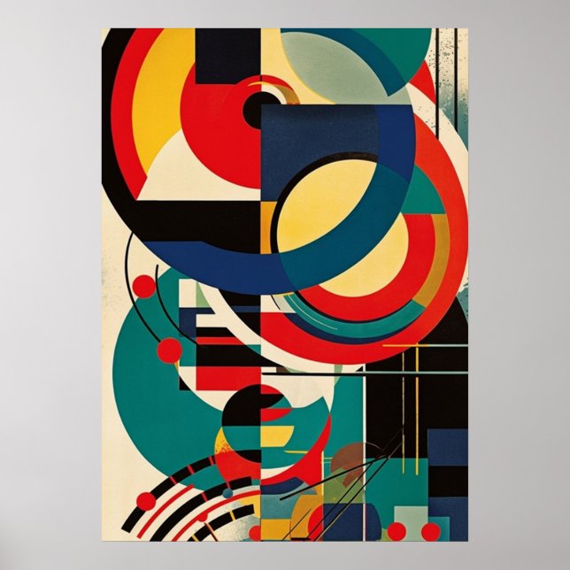 Affiche bauhaus, bauhaus design, design moderne, géométriq (Devant)