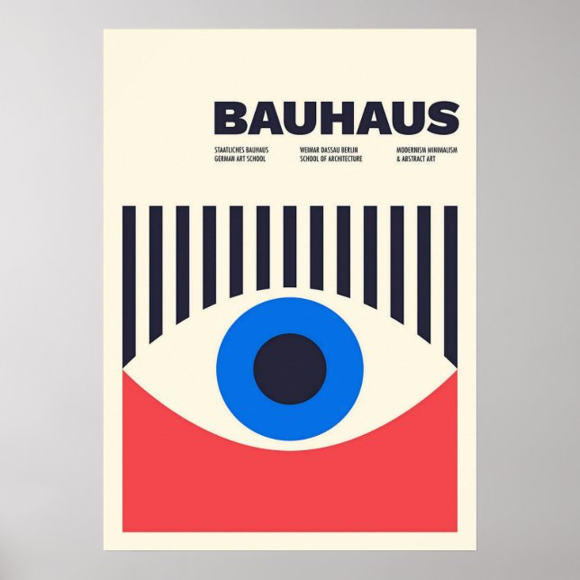 Affiche bauhaus, bauhaus design, design moderne, géométriq (Devant)