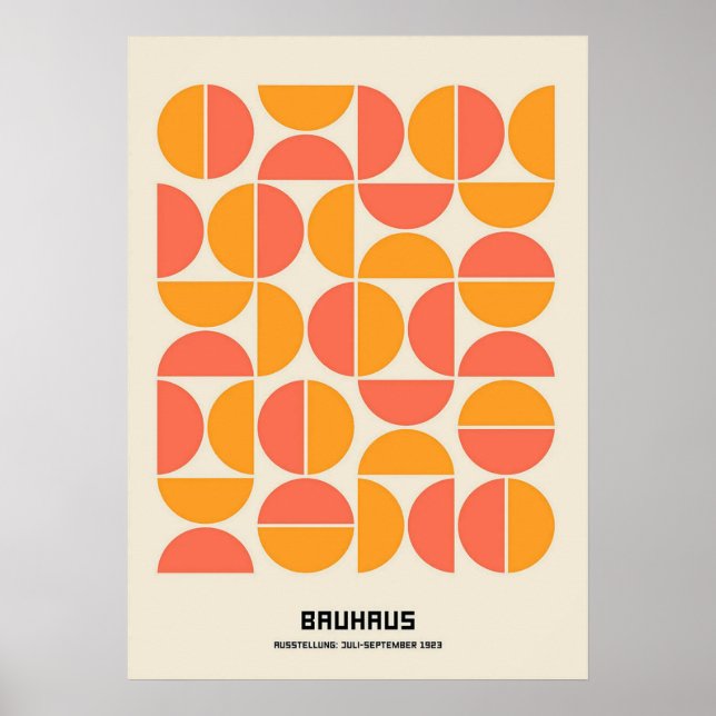 Affiche bauhaus, bauhaus design, design moderne, géométriq (Devant)