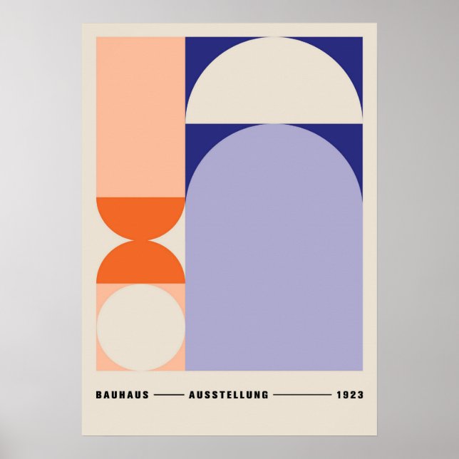 Affiche bauhaus, bauhaus design, design moderne, géométriq (Devant)