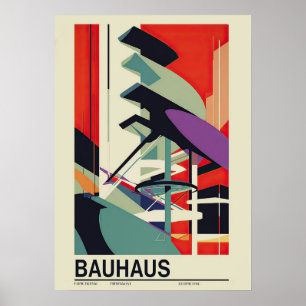 Affiche bauhaus, bauhaus design, design moderne, géométriq