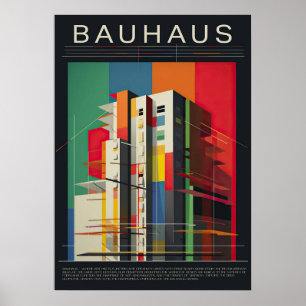 Affiche bauhaus, bauhaus design, design moderne, géométriq