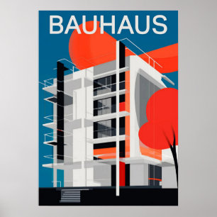 Affiche bauhaus, bauhaus design, design moderne, géométriq
