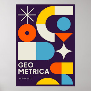Affiche bauhaus, bauhaus design, design moderne, géométriq