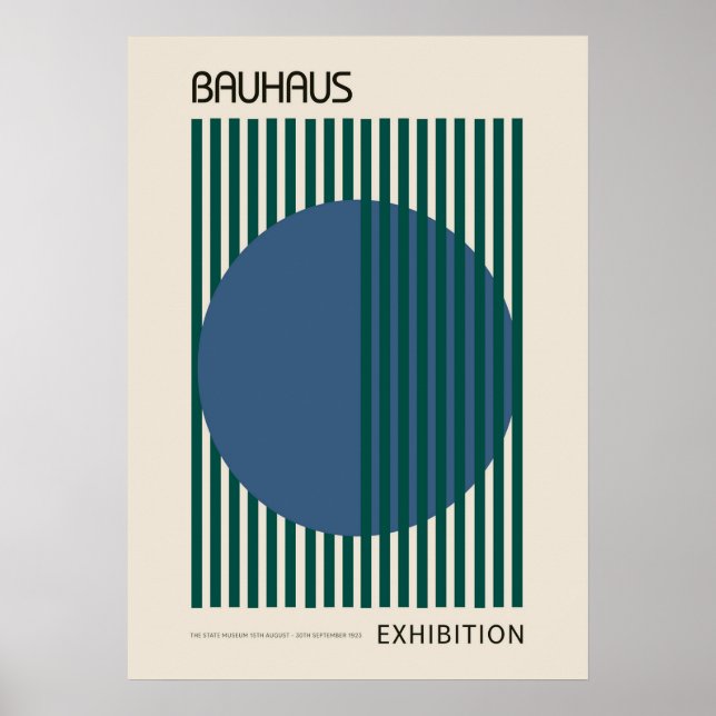 Affiche bauhaus, bauhaus design, design moderne, géométriq (Devant)