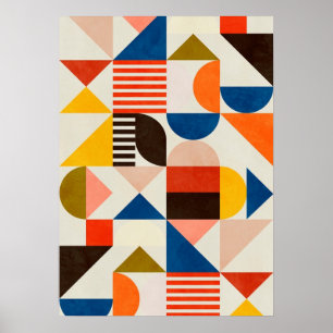 Affiche bauhaus, bauhaus design, design moderne, géométriq