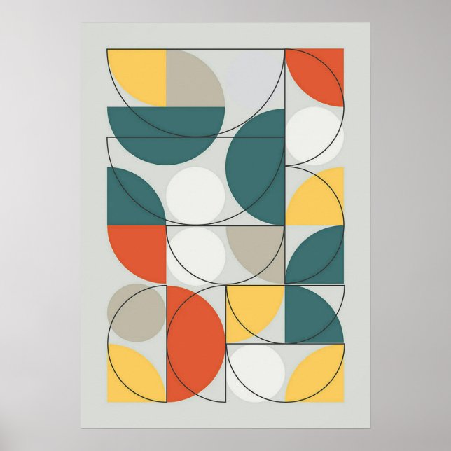Affiche bauhaus, bauhaus design, design moderne, géométriq (Devant)