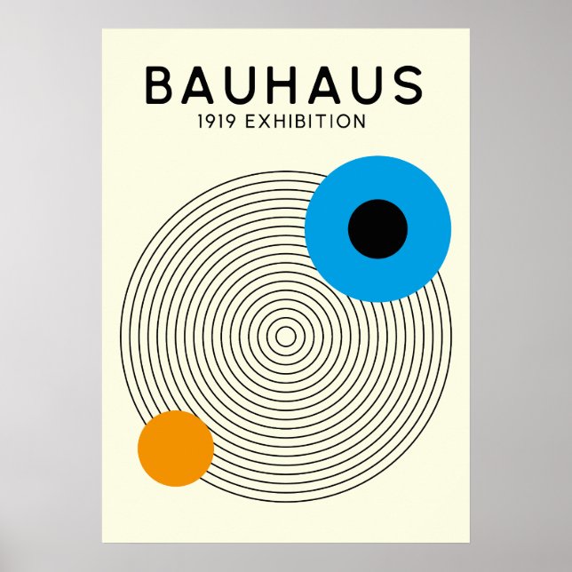 Affiche Bauhaus Concentric Circles Modern Art Print (Devant)