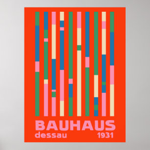 Affiche Bauhaus Dessau 1931 Colorful Modernist Abstrait