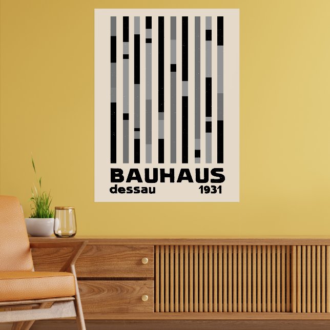 Affiche Bauhaus Dessau 1931 Hommage moderniste Crème noire (Salon 2)