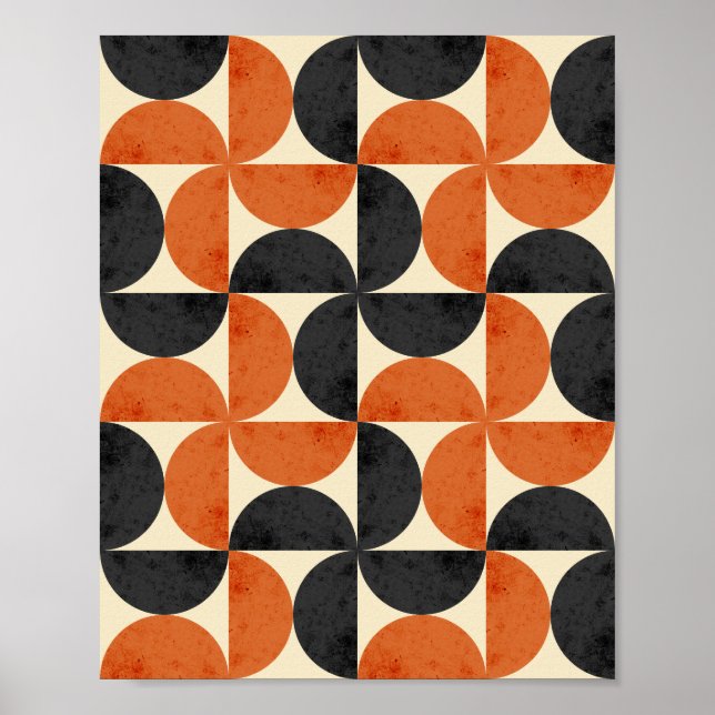 Affiche Bauhaus Geometric Textured Mid Century Modern  (Devant)