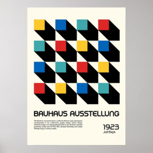 Affiche bauhaus, moderniste, minimal, géométrique, abstrai