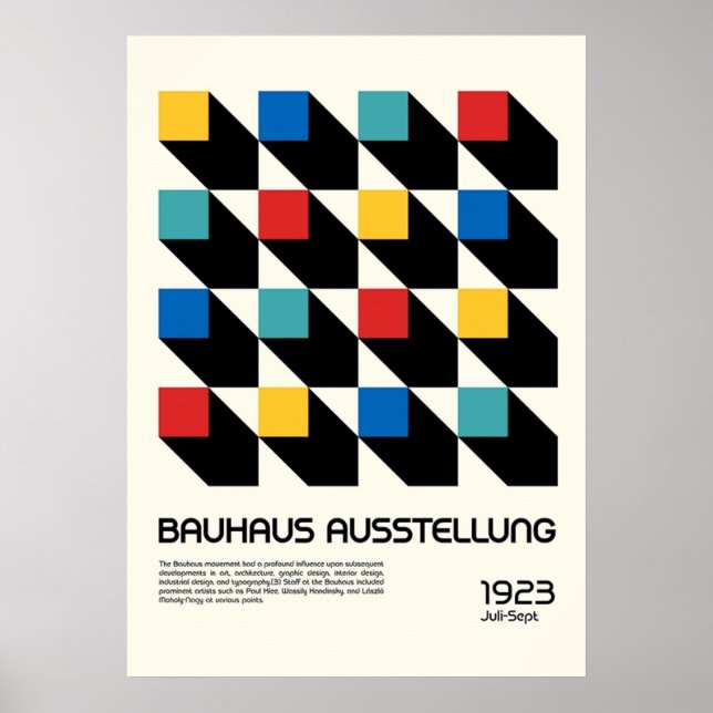 Affiche bauhaus, moderniste, minimal, géométrique, abstrai (Devant)