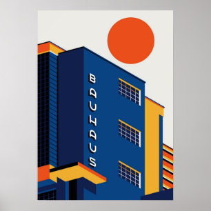 Affiche bauhaus, moderniste, minimal, géométrique, abstrai