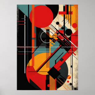 Affiche bauhaus, moderniste, minimal, géométrique, abstrai