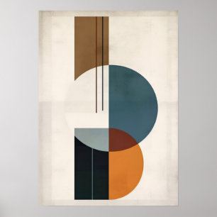 Affiche bauhaus, moderniste, minimal, géométrique, abstrai