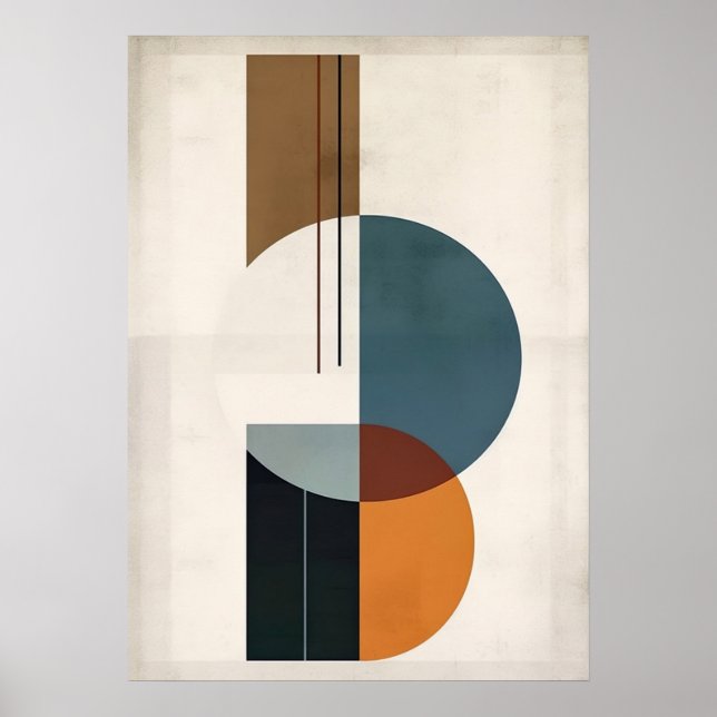 Affiche bauhaus, moderniste, minimal, géométrique, abstrai (Devant)