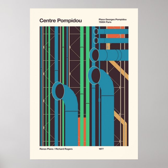 Affiche bauhaus, moderniste, minimal, géométrique, abstrai (Devant)